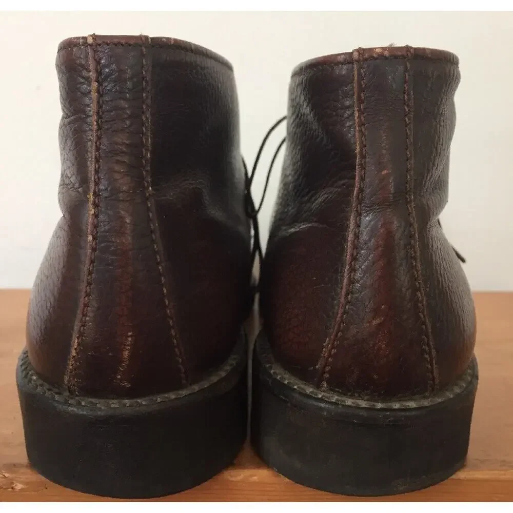 Vtg Forward Thrust Cush-N-Crepe Brown Leather Lace Up Chukka Ankle Boots 8E 41